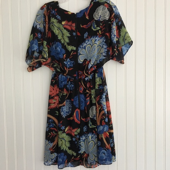 Alice + Olivia black floral print dress SIZE 2 - Picture 3 of 9
